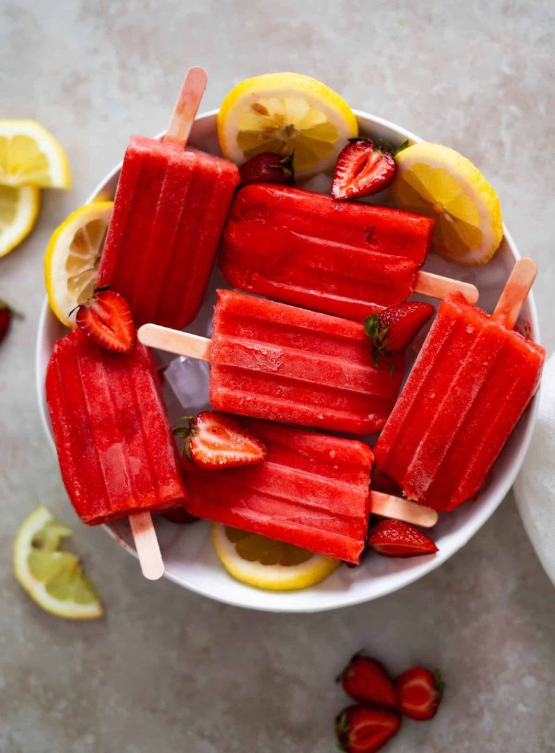 Strawberry-Lemonade Popsicles