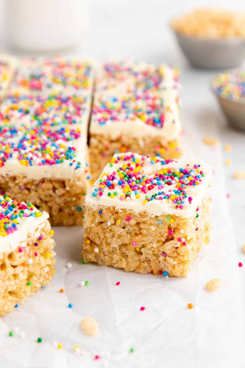 Cake Batter Rice Krispie Treats