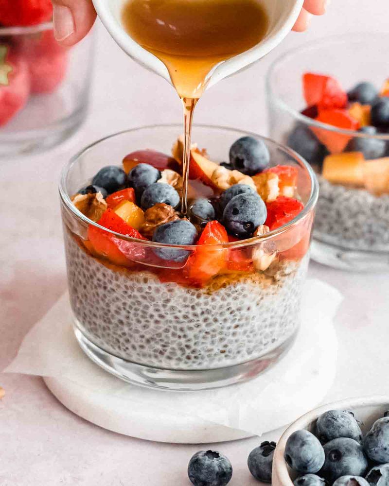 Chia Pudding With Almond Milk And Berries