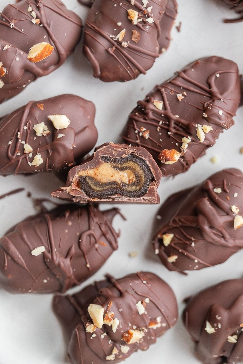 Chocolate Covered Almond Butter Stuffed Dates