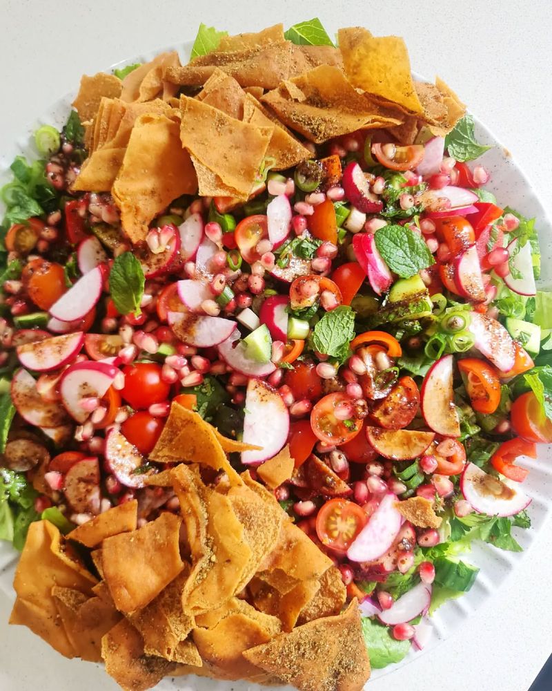 Fattoush with Pomegranate