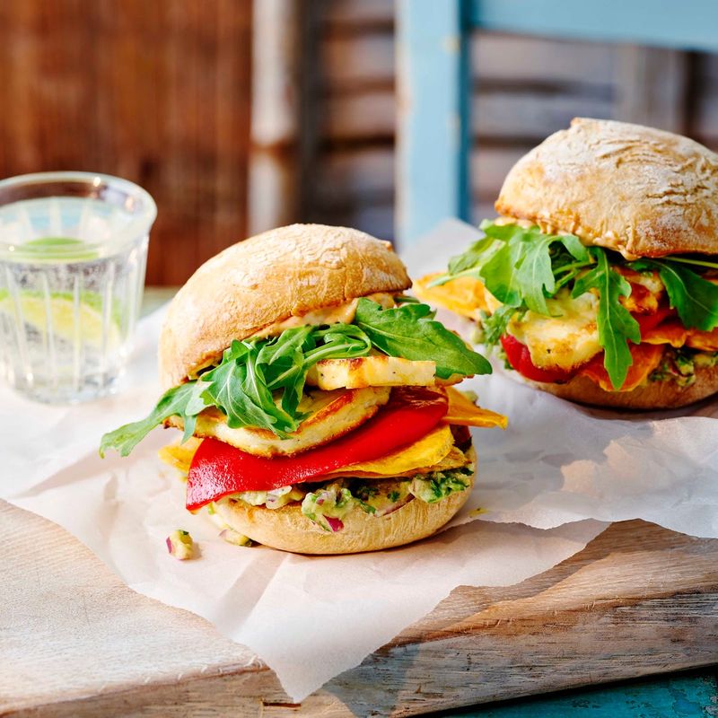 Halloumi And Roasted Pepper Burger