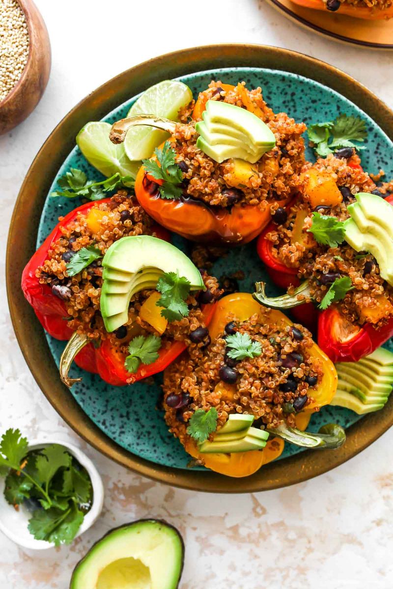Stuffed Bell Peppers with Quinoa and Black Beans