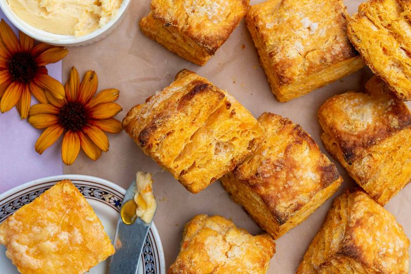 Sweet Potato Biscuits with Honey Butter