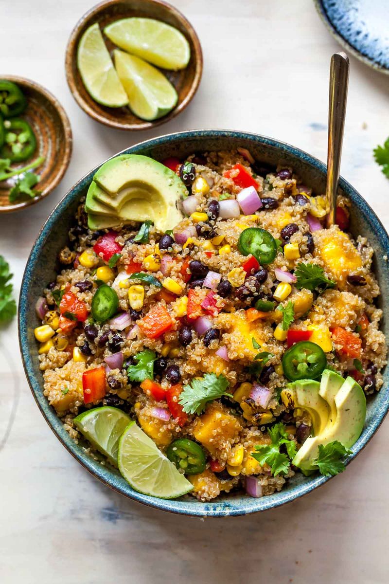 Black Bean Quinoa Salad with Mango and Avocado
