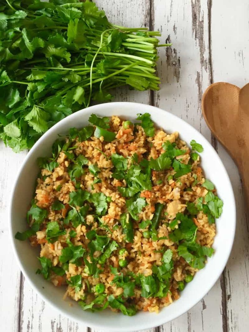 Broccoli Fried Rice with Turmeric-Tahini Sauce