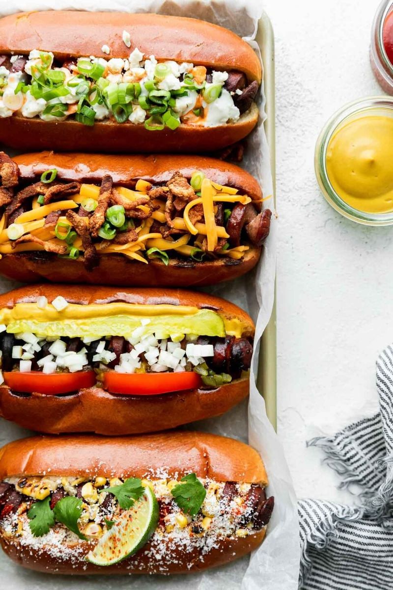 Grilled Hot Dogs with Fixin's