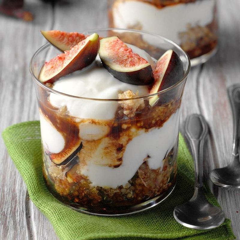 Quinoa, Fresh Fig and Honey-Balsamic Parfait