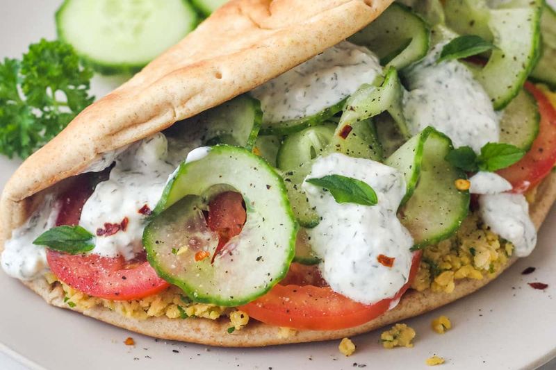 Greek-Inspired Cucumber Sandwich