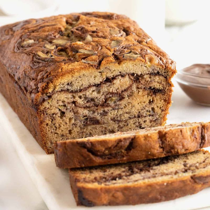 Nutella-Swirled Banana Bread