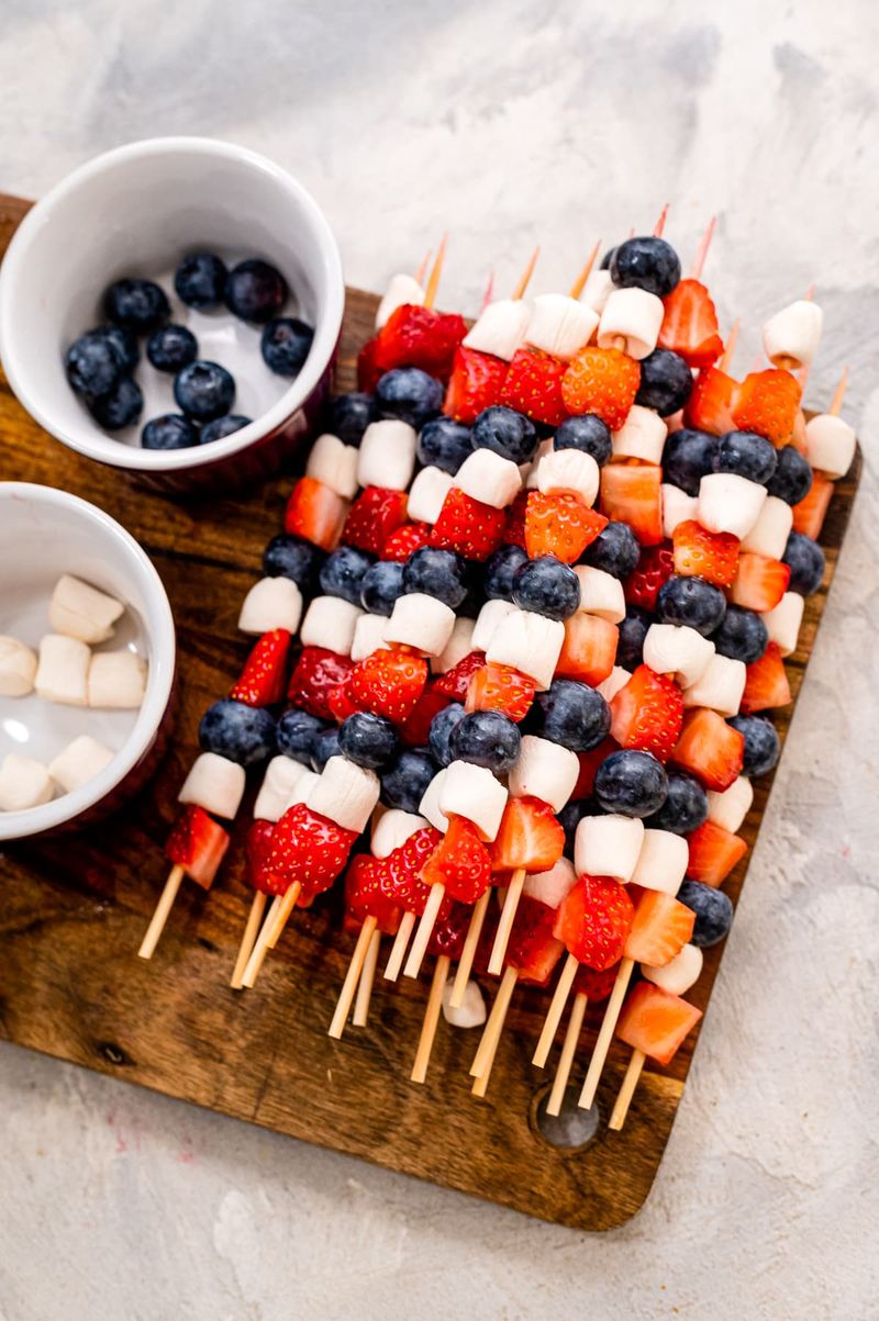 Red, White & Blue Fruit Skewers