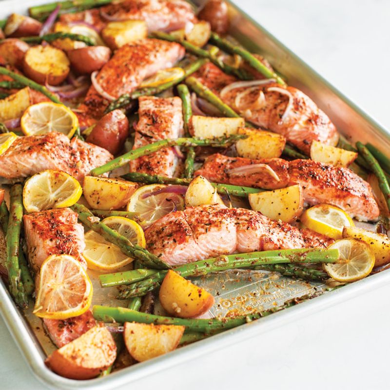 Herb-Crusted Salmon with Roasted Vegetables