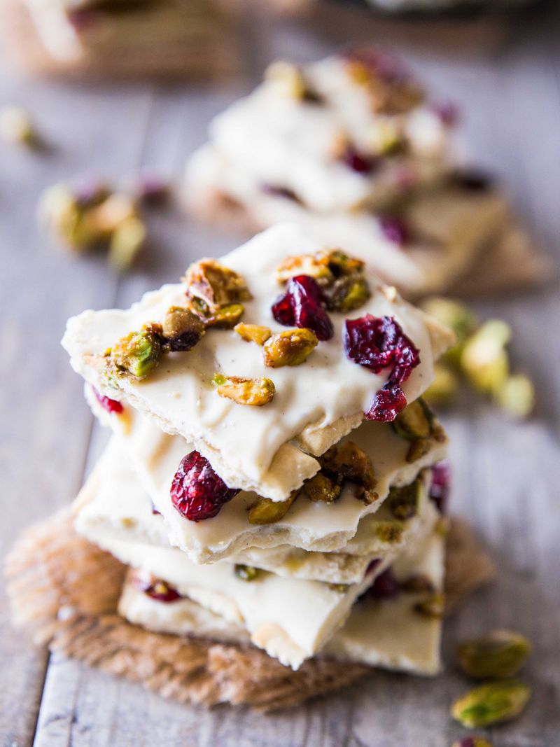 Pistachio & Cranberry White Chocolate Bark
