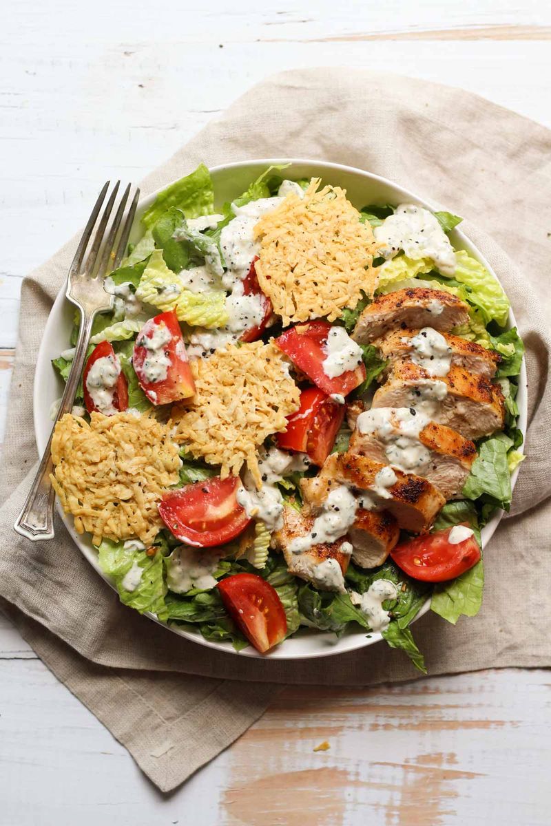 Grilled Chicken Caesar with Greek Yogurt Dressing