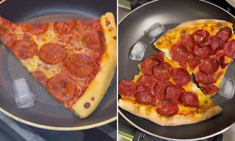 Use Ice Cubes to Reheat Pizza Perfectly