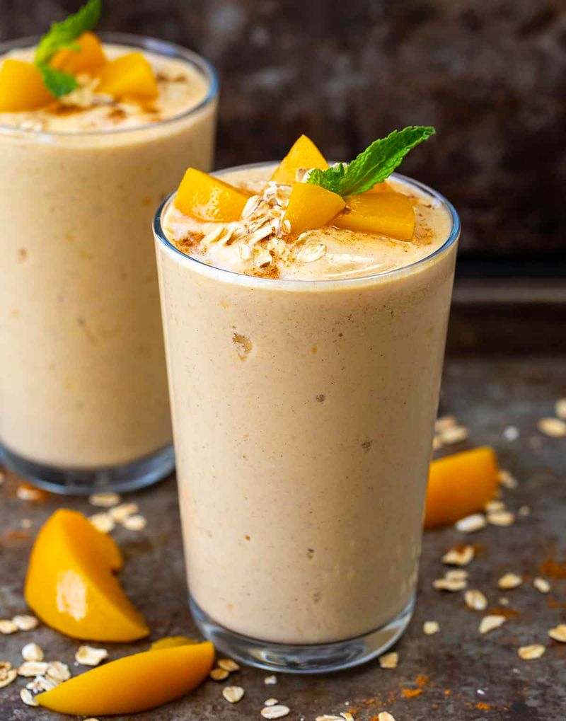 Peach Cobbler Protein Smoothie