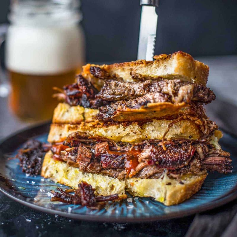 Brisket & Pepper Jack Grilled Cheese