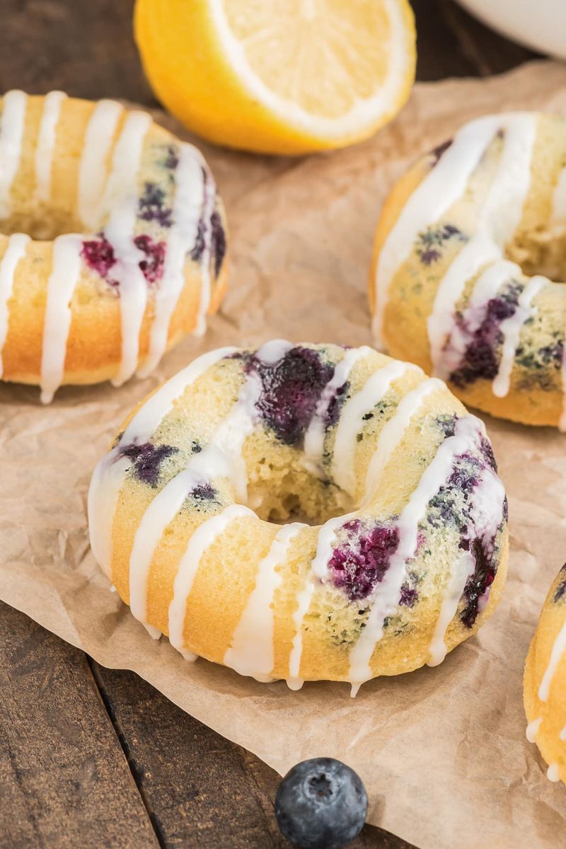Lemon Blueberry Baked Donuts
