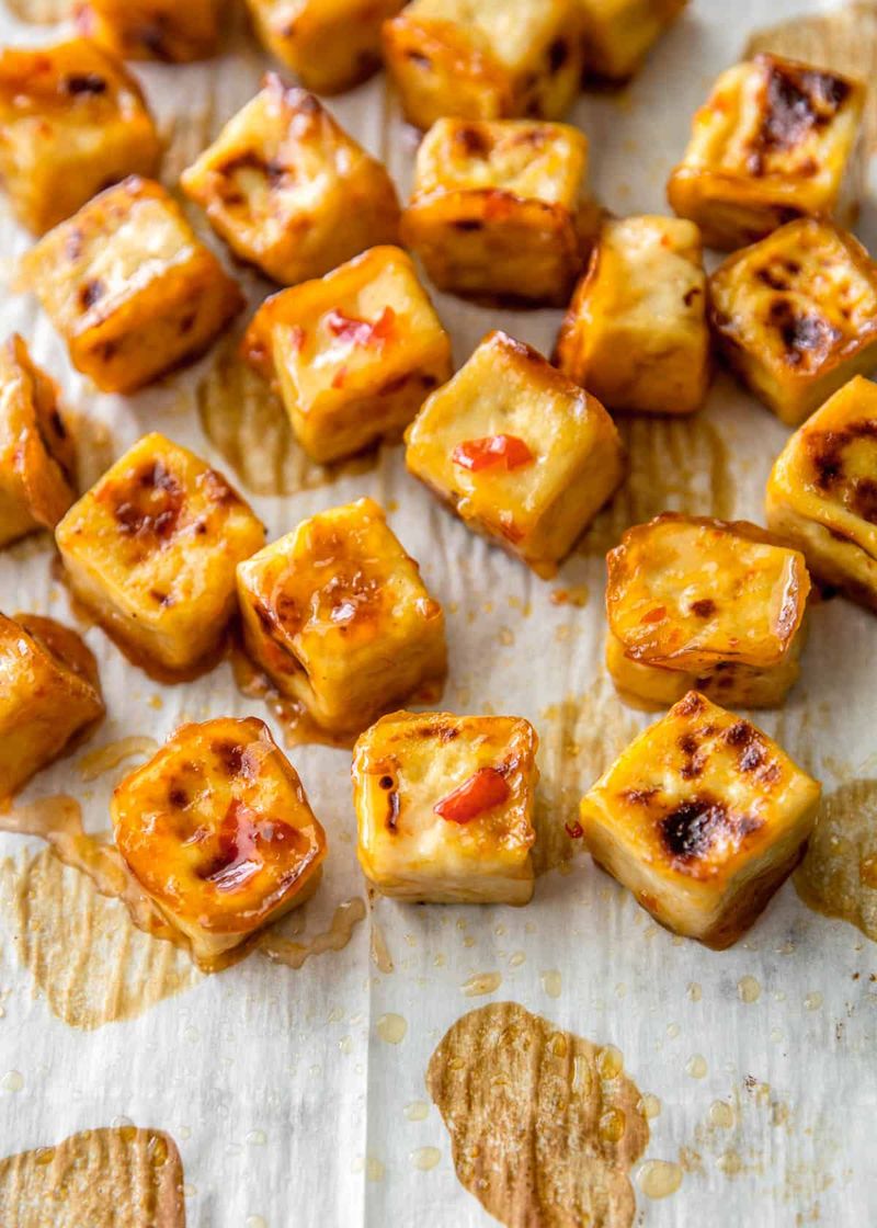 Baked Chili Miso Tofu Bites