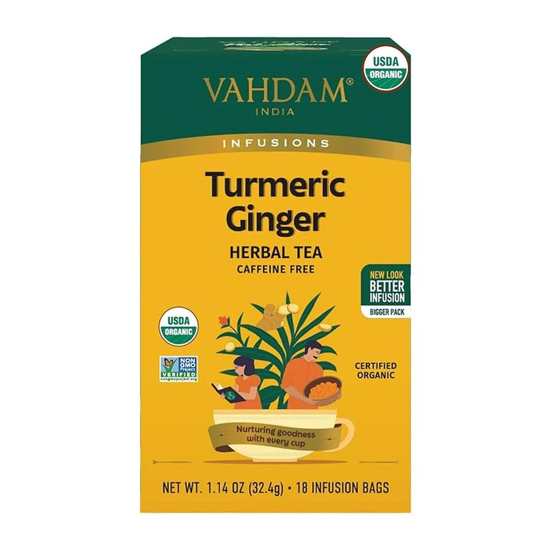 Vahdam Organic Turmeric Ginger Herbal Tea