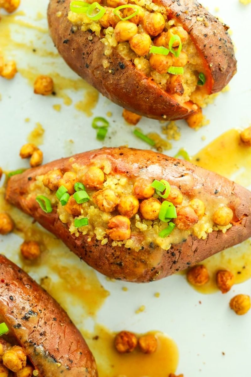 Miso Quinoa Stuffed Sweet Potatoes