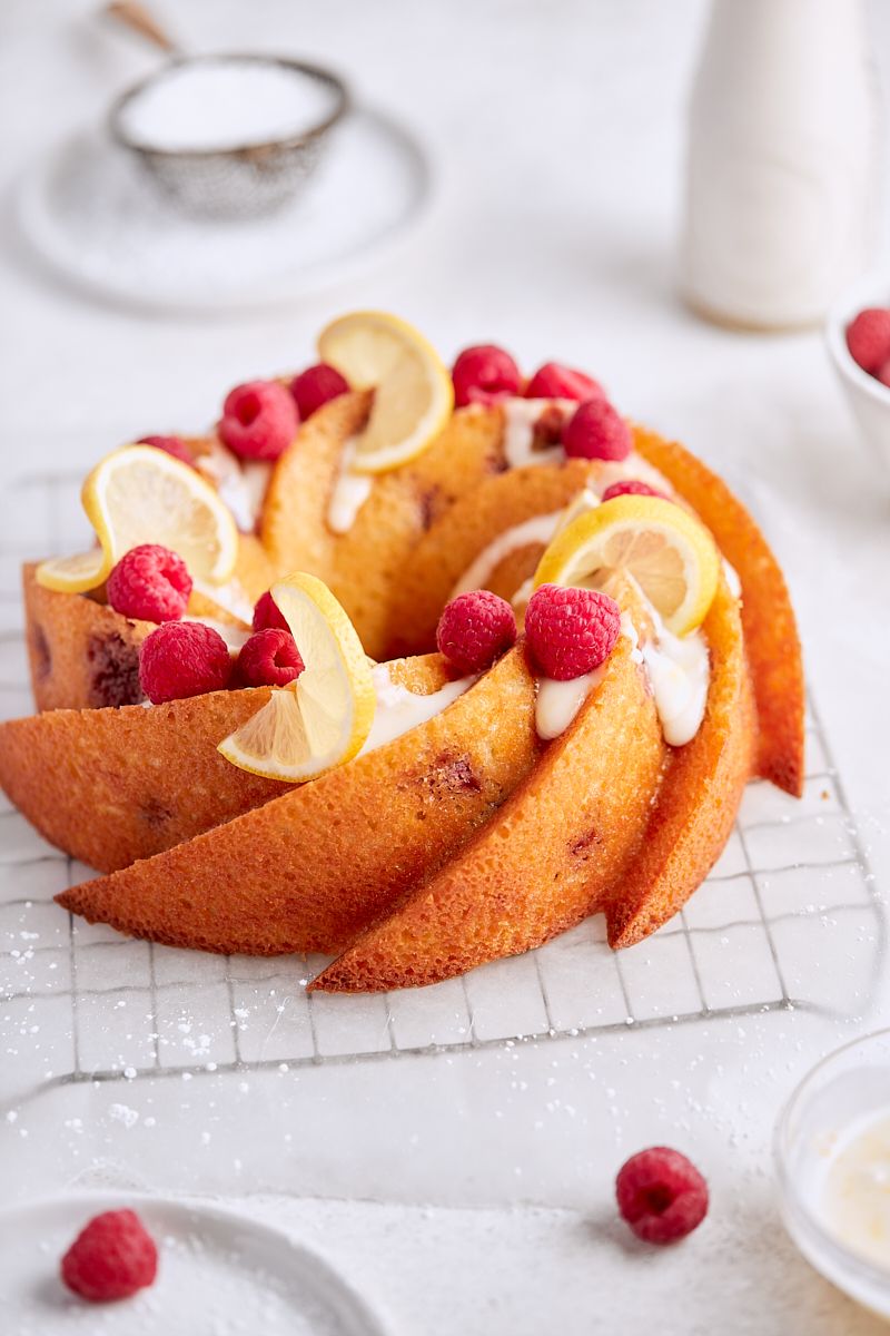 Raspberry Almond Dream Bundt Cake