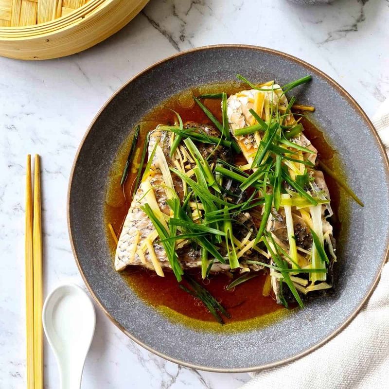 Steamed Fish with Ginger and Scallions