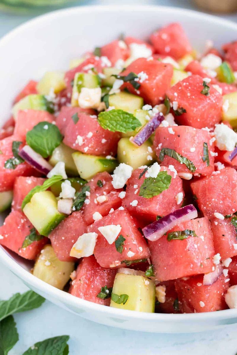 Watermelon Feta Mint Salad