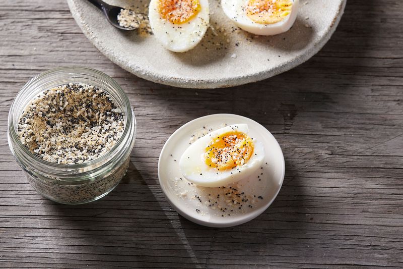 Hard-Boiled Eggs with Sea Salt or Everything Seasoning