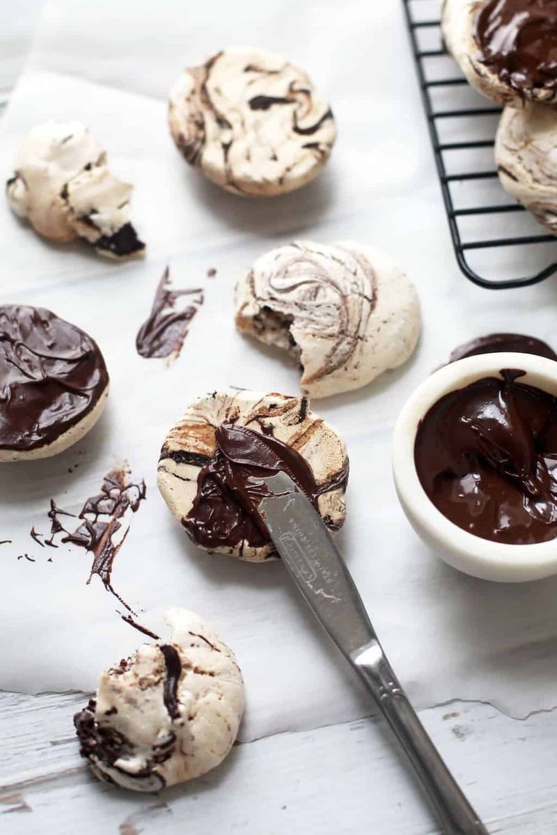 Mocha Meringue Sandwich Cookies
