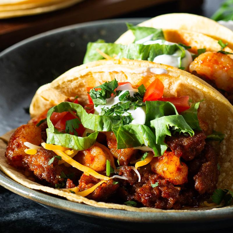 Smoky Shrimp and Chorizo Tacos