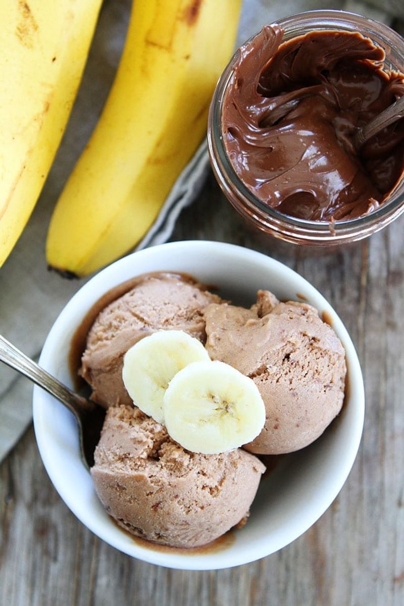 Banana Nutella Swirl Ice Cream