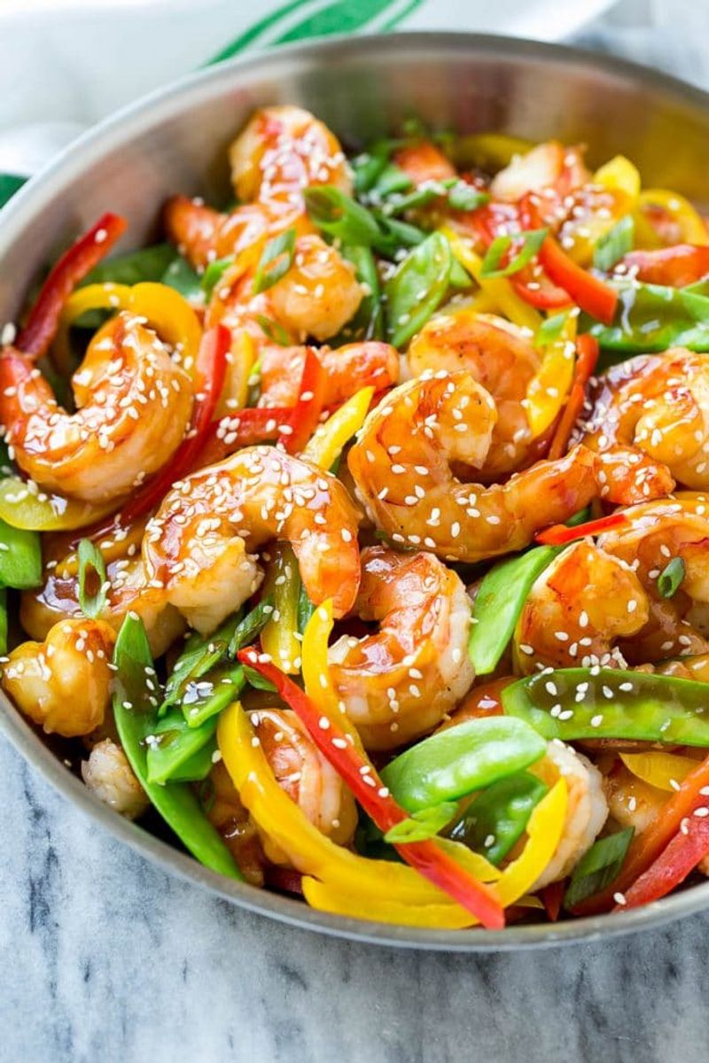 Spicy Shrimp Rice Stir-Fry