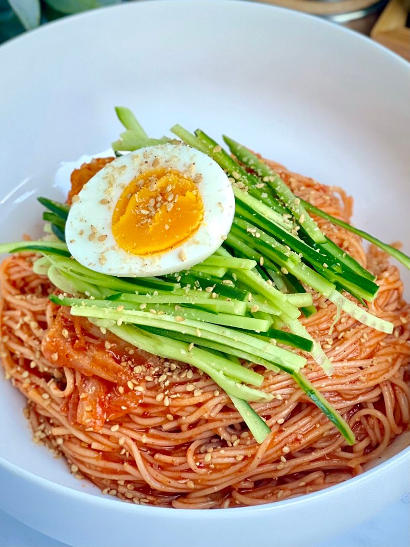 Korean Spicy Cold Noodles (Bibim Guksu)