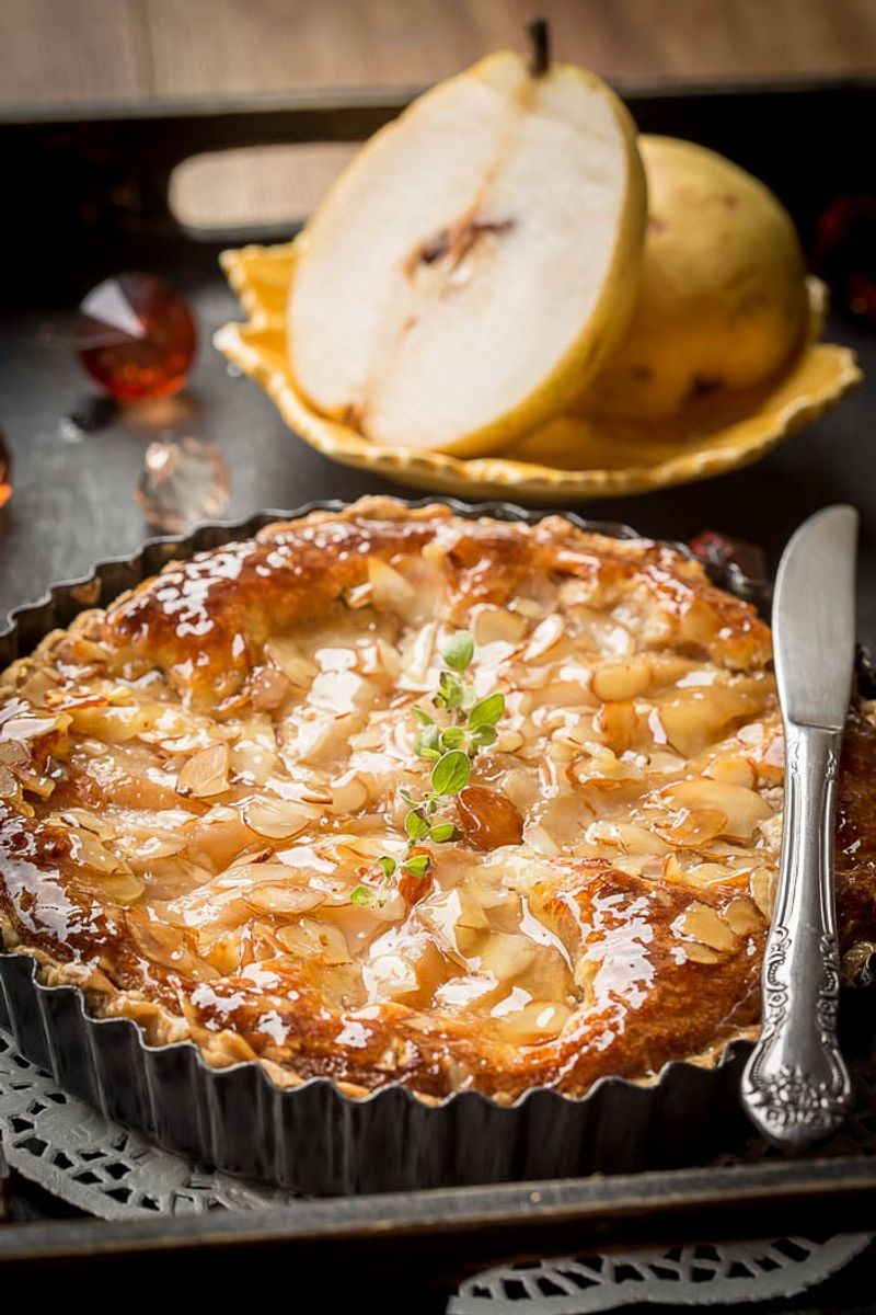 Pear and Almond Tart + Amaretto Ice Cream: Elegant Orchard