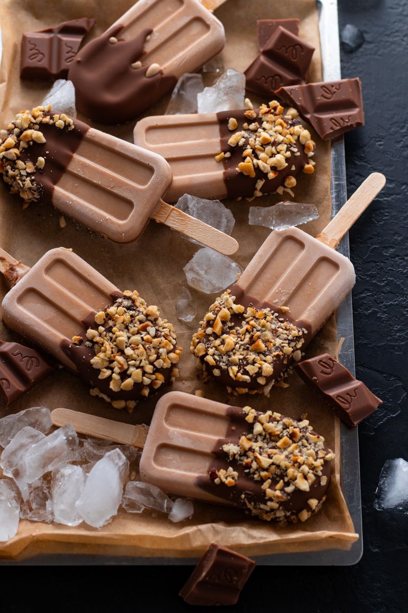 Chocolate Ice Cream Popsicles