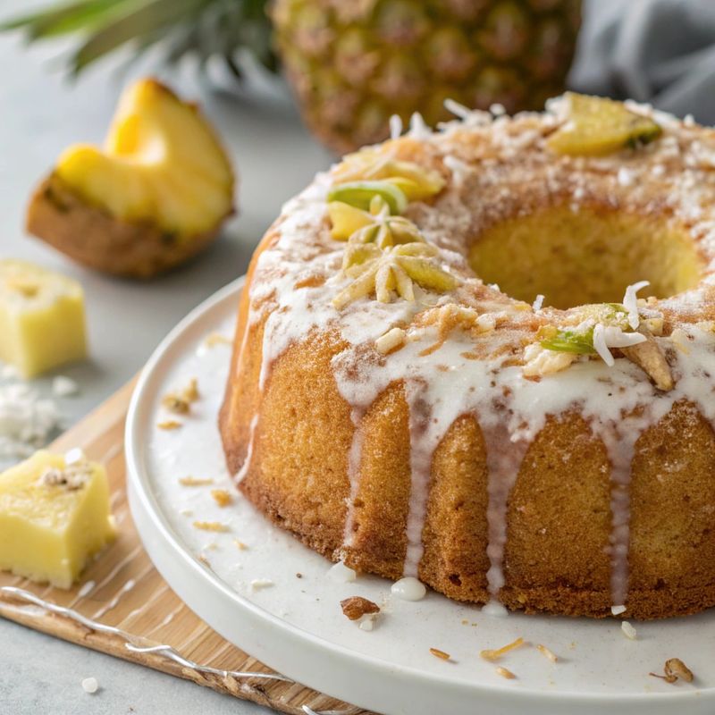 Coconut Pineapple Island Bundt Cake