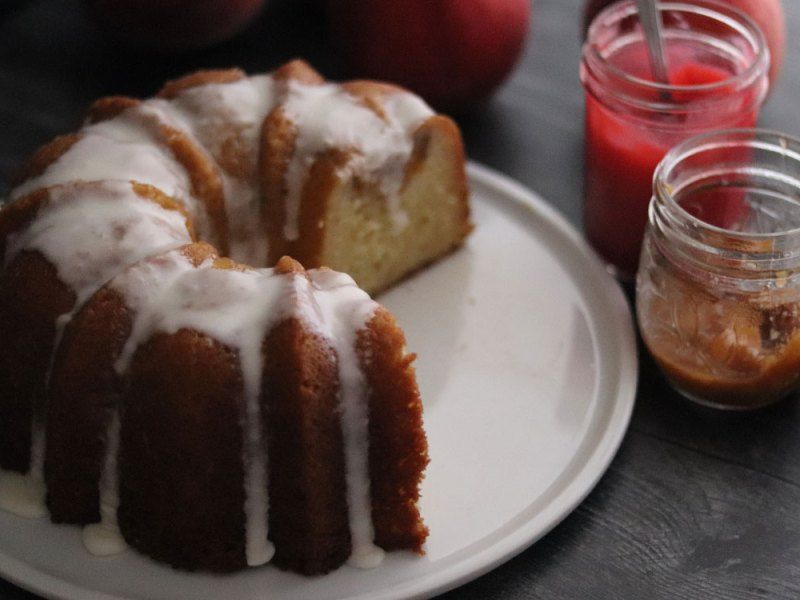 Peach Melba Bundt Cake