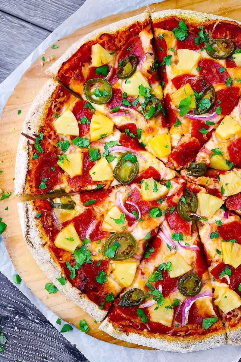 Pizza with Pineapple and Jalapeños