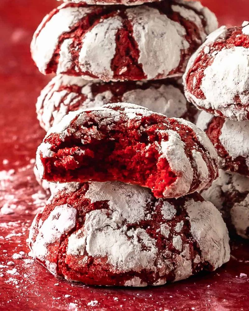 Red Velvet Crinkle Cookies