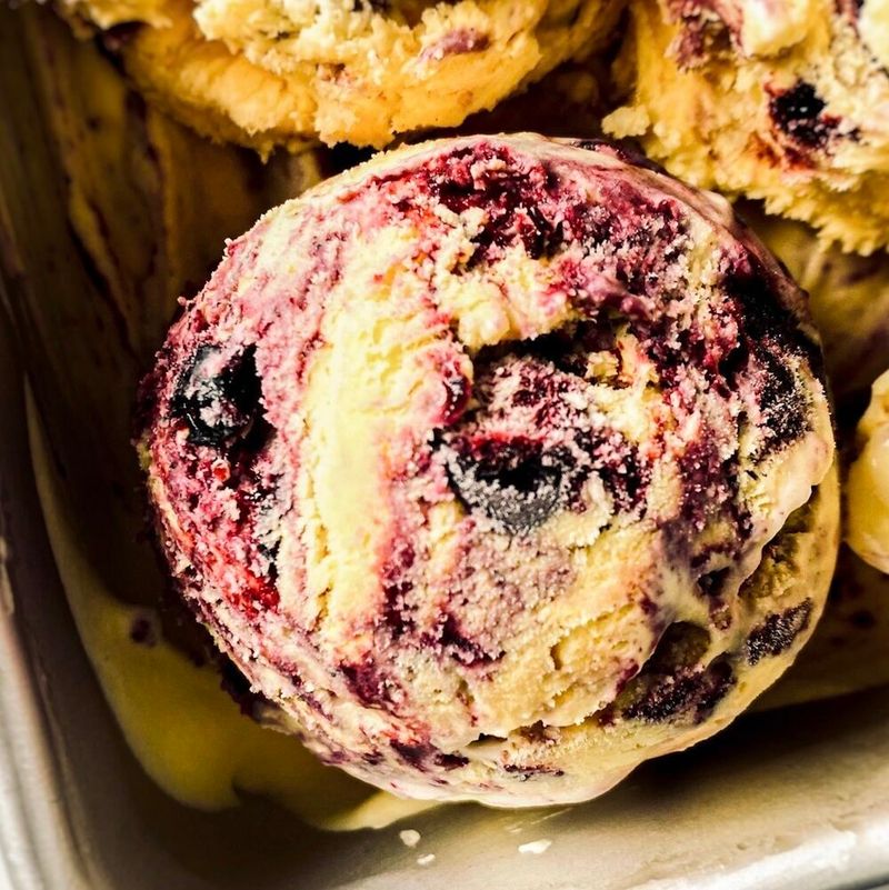 Lemon Blueberry Swirl Ice Cream