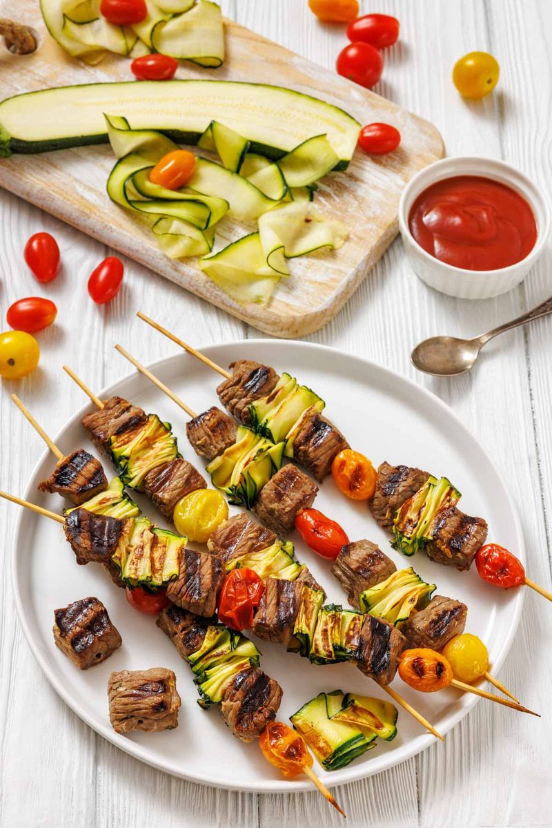 Lean Beef and Veggie Skewers