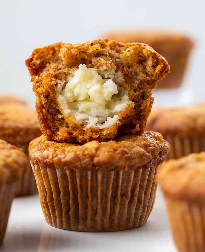 Cream Cheese-Filled Carrot Cake Cupcakes
