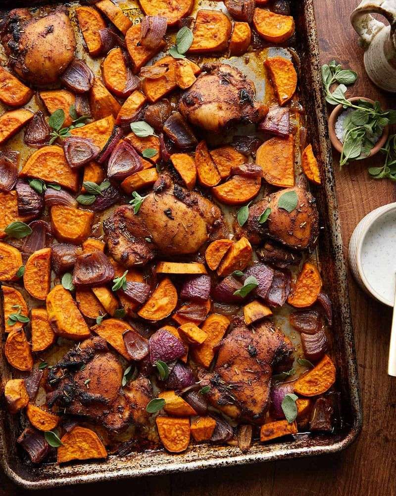 Blackened Sheet Pan Chicken Dinner