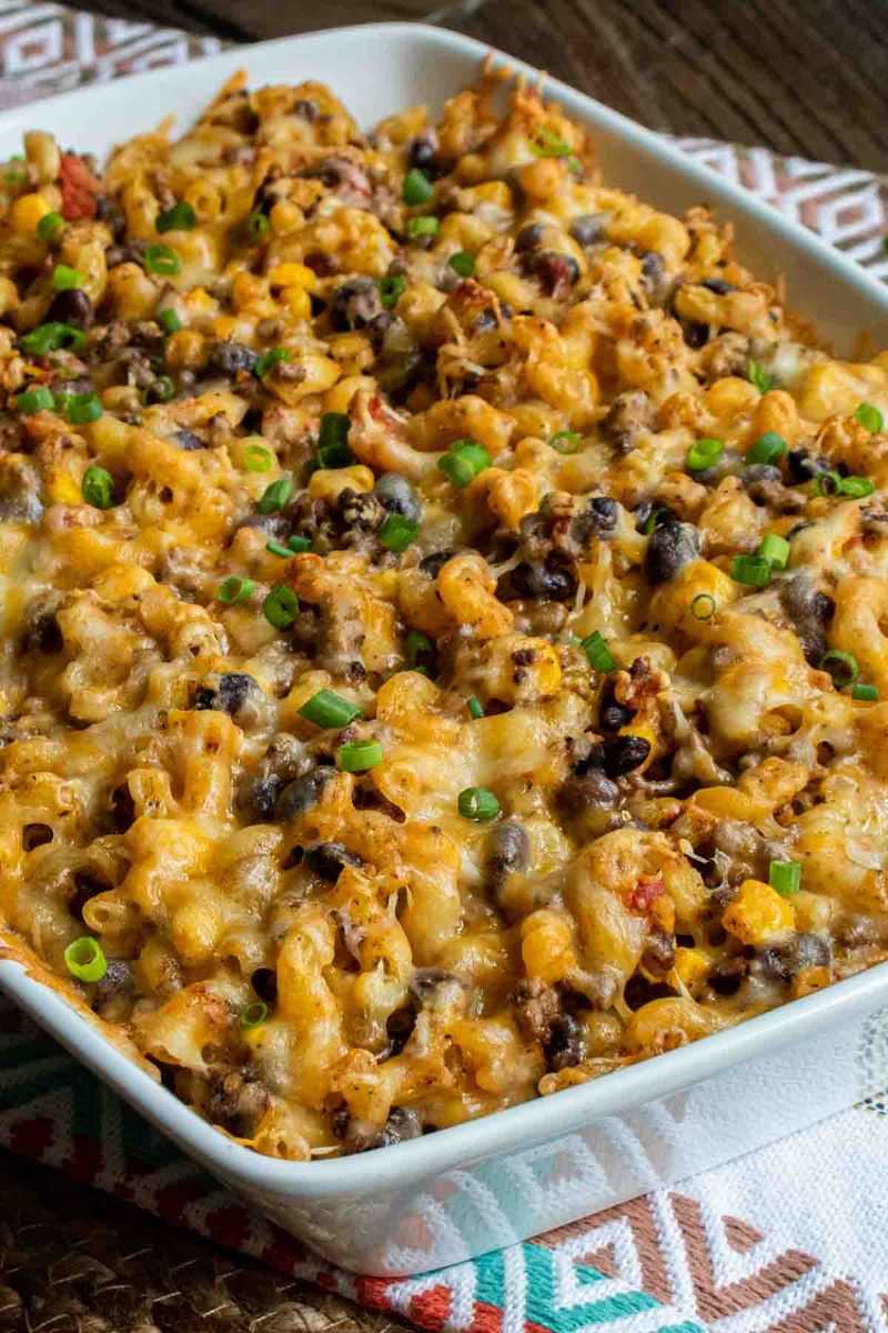 Taco Macaroni and Beef Bake
