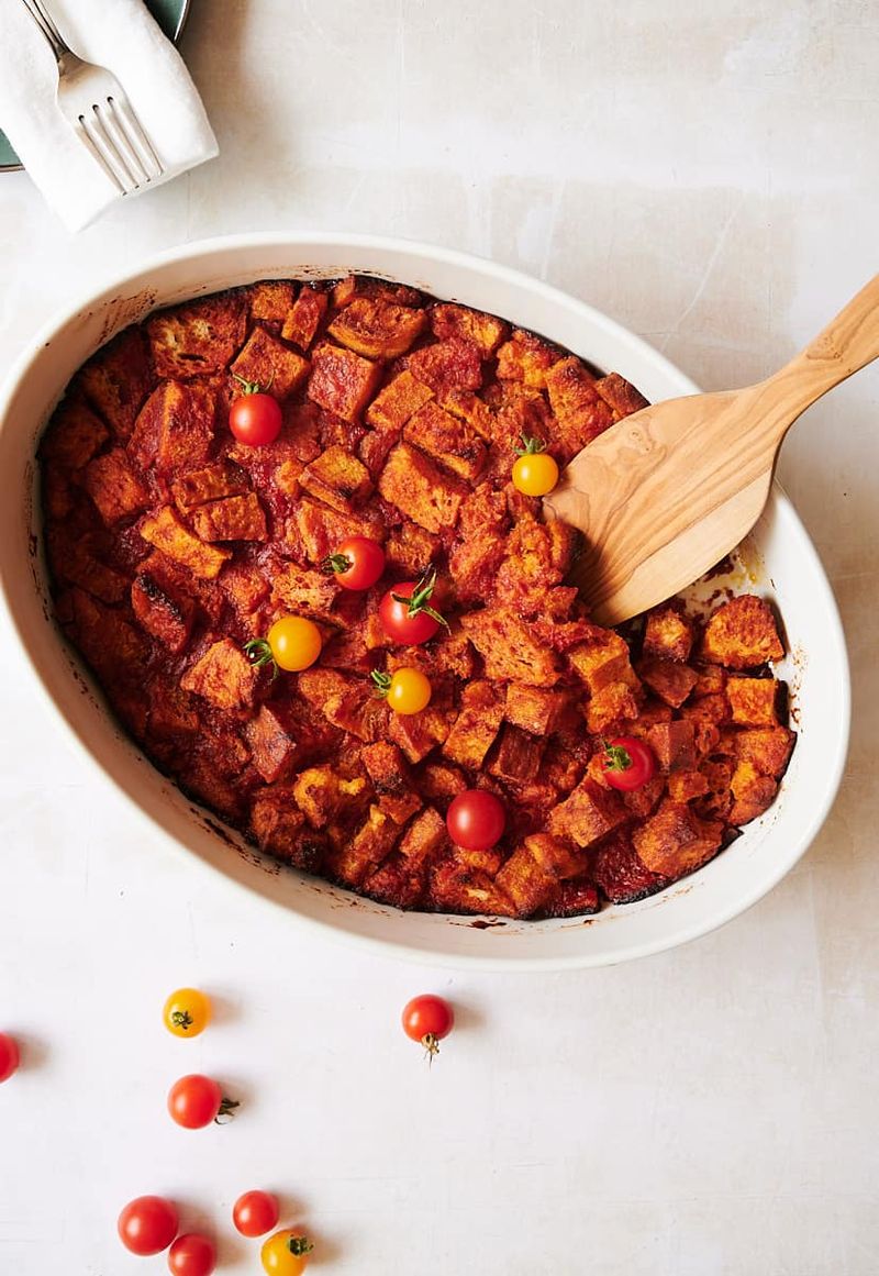 Tomato Pudding with Cherry Tomatoes
