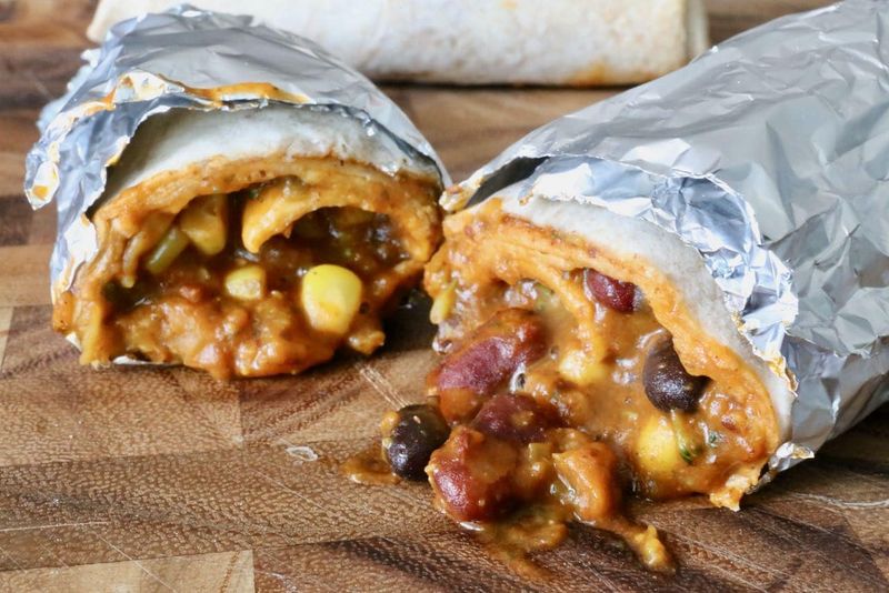 Frozen Burritos with Hot Sauce + Sour Cream