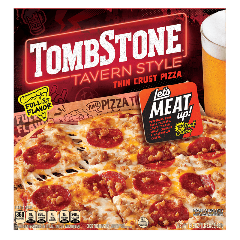 Tombstone Tavern Style Let's Meat Up Frozen Pizza - Health Hazard
