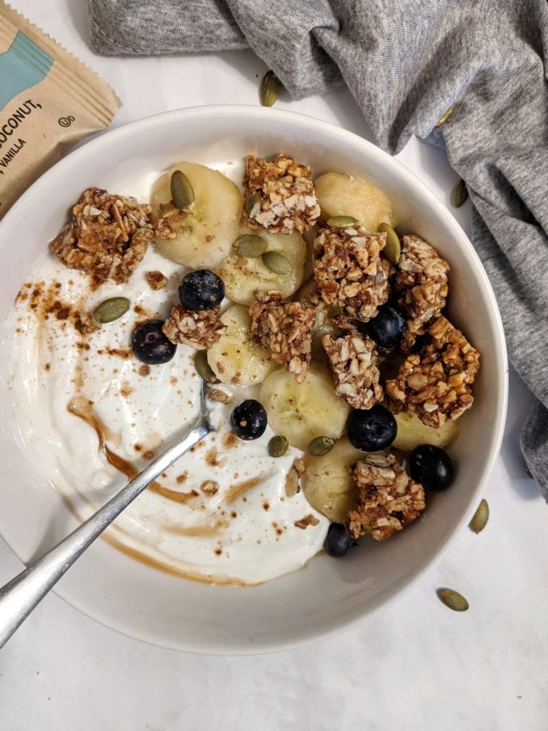 Plain Greek Yogurt with Fresh Fruit and Nuts