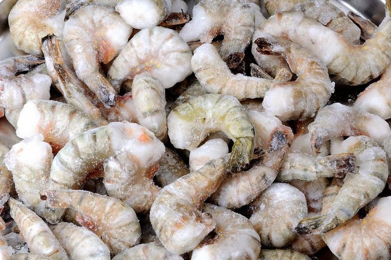 Shrimp Showing Freezer Burn